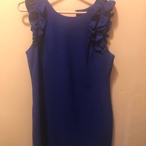 Beautiful royal blue size 10 short sleeve lined dress back zip great for wedding